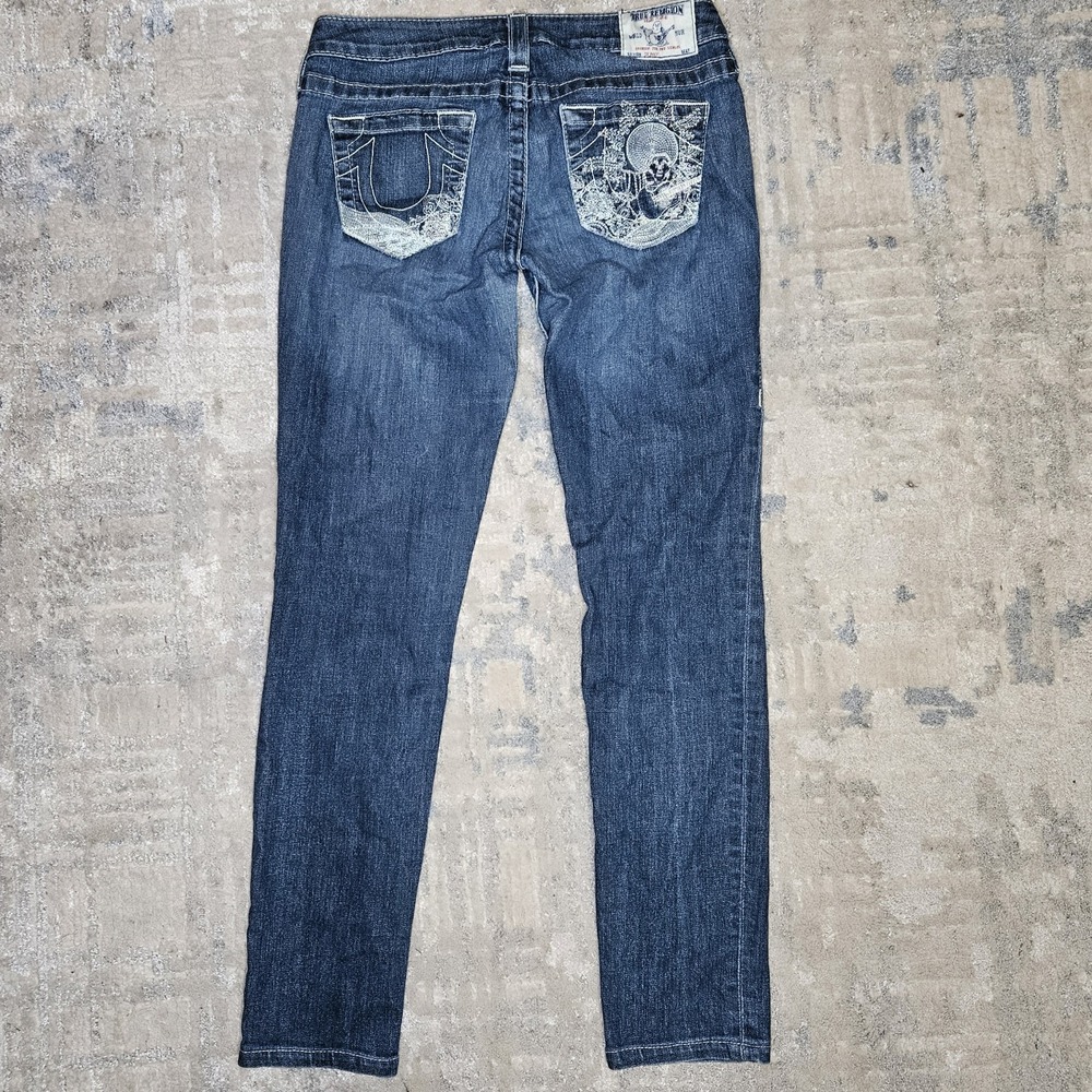 True Religion Jeans Womens Size 28 World Tour Skinny Low-Rise Stretch Buddha USA